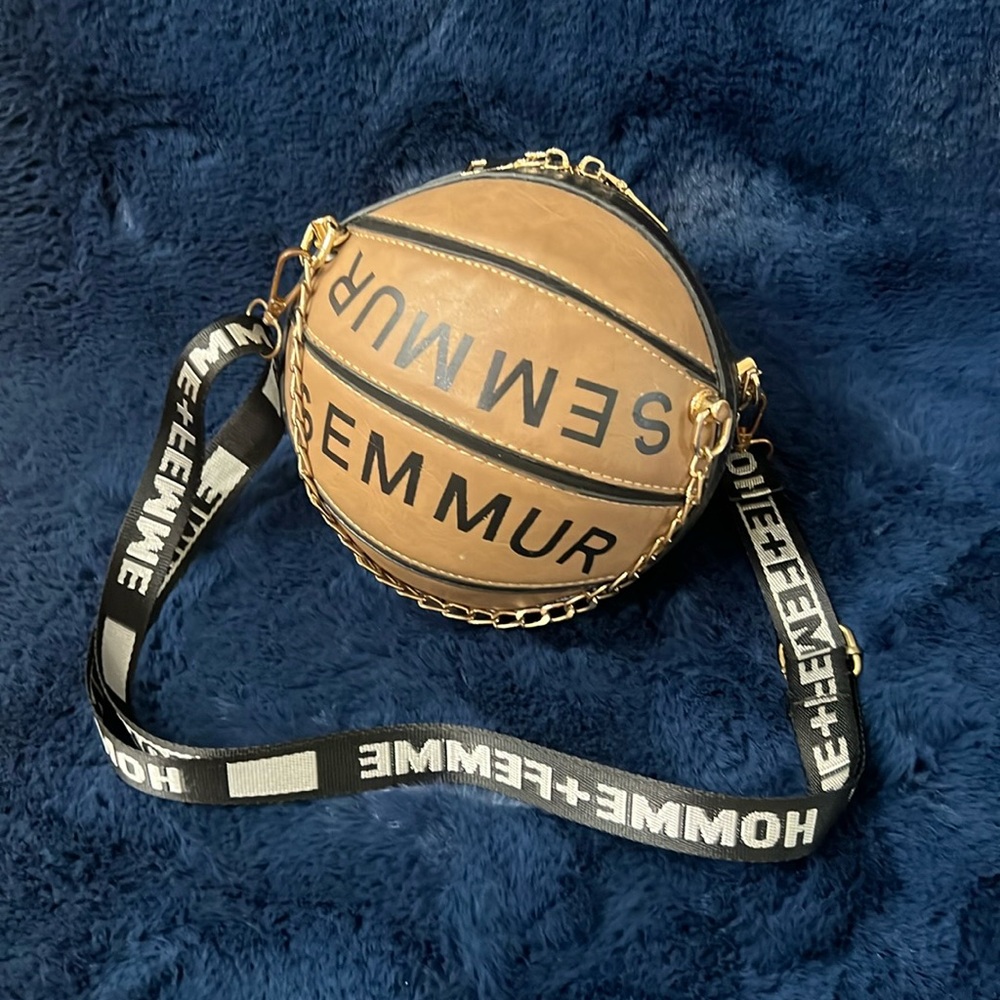 Basket ball shaped Crossbody purse